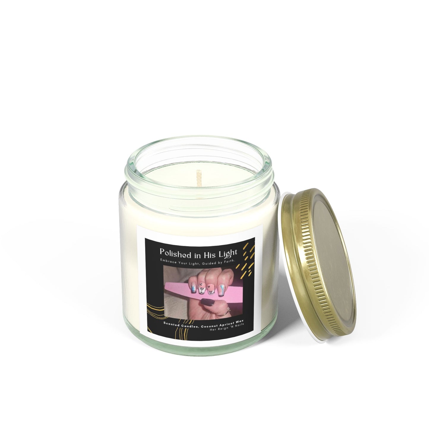 Polished in His Light Scented Candle - Coconut Apricot Wax (4oz & 9oz)