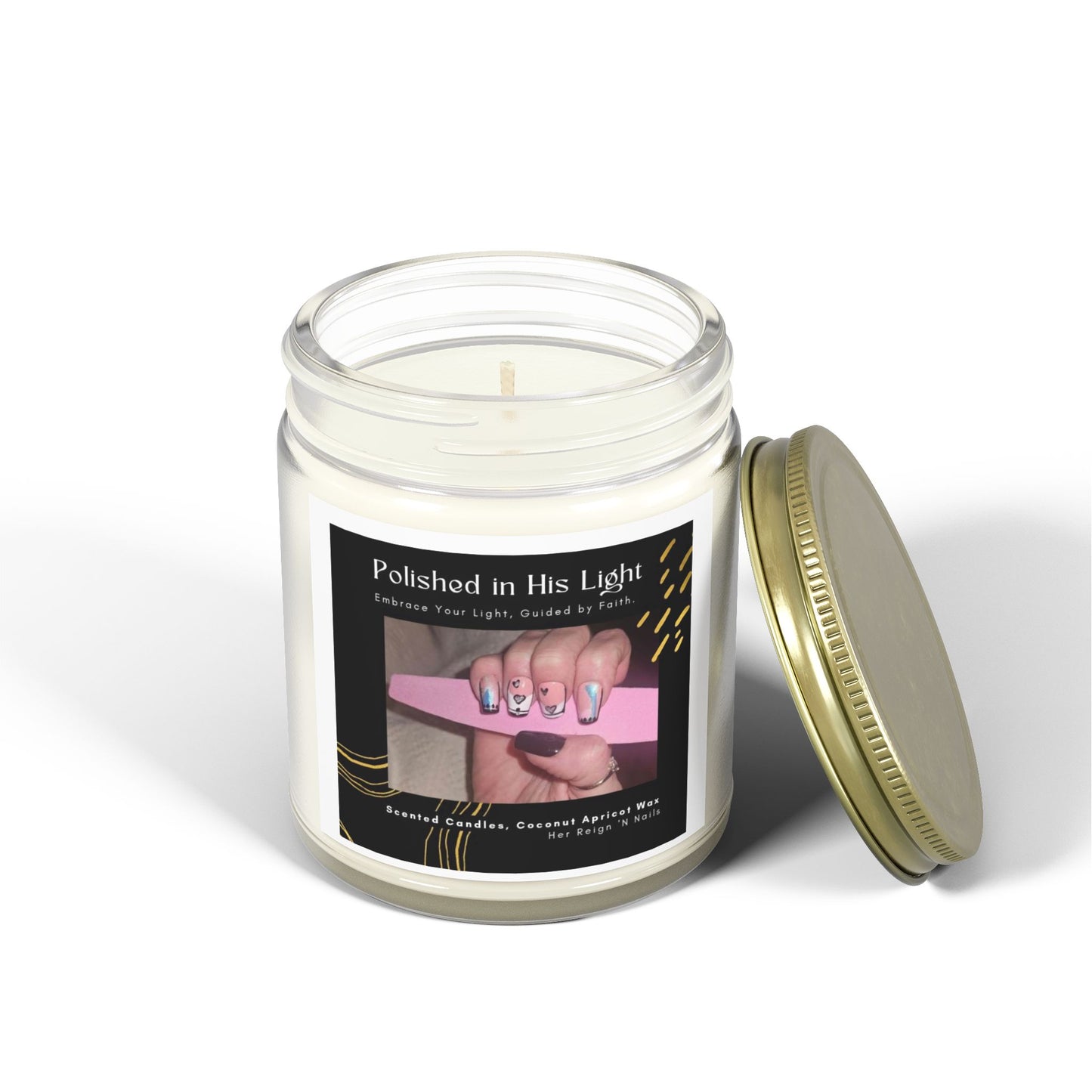 Polished in His Light Scented Candle - Coconut Apricot Wax (4oz & 9oz)