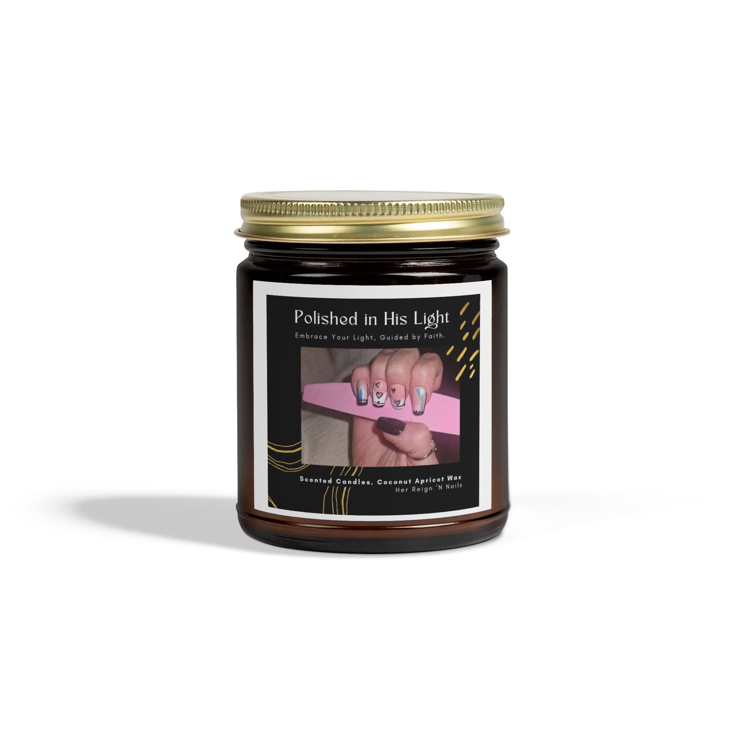 Polished in His Light Scented Candle - Coconut Apricot Wax (4oz & 9oz)