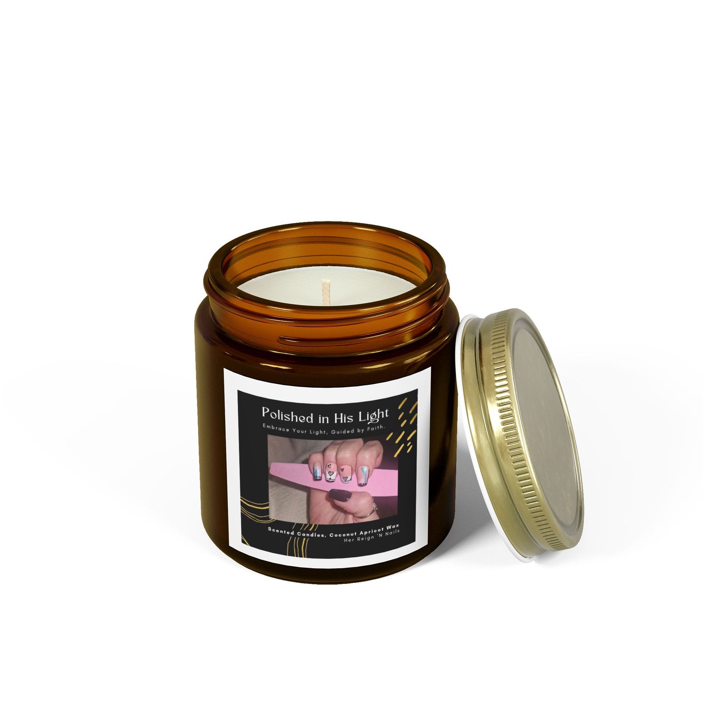 Polished in His Light Scented Candle - Coconut Apricot Wax (4oz & 9oz)