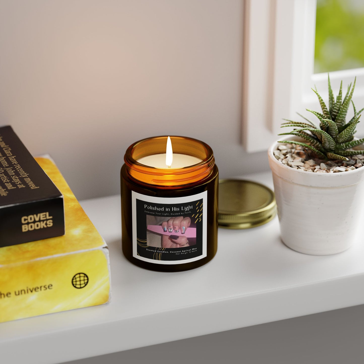 Polished in His Light Scented Candle - Coconut Apricot Wax (4oz & 9oz)