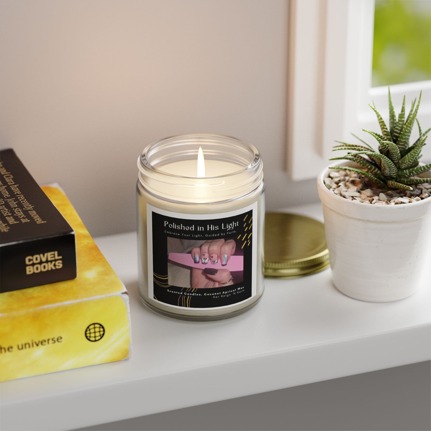 Polished in His Light Scented Candle - Coconut Apricot Wax (4oz & 9oz)