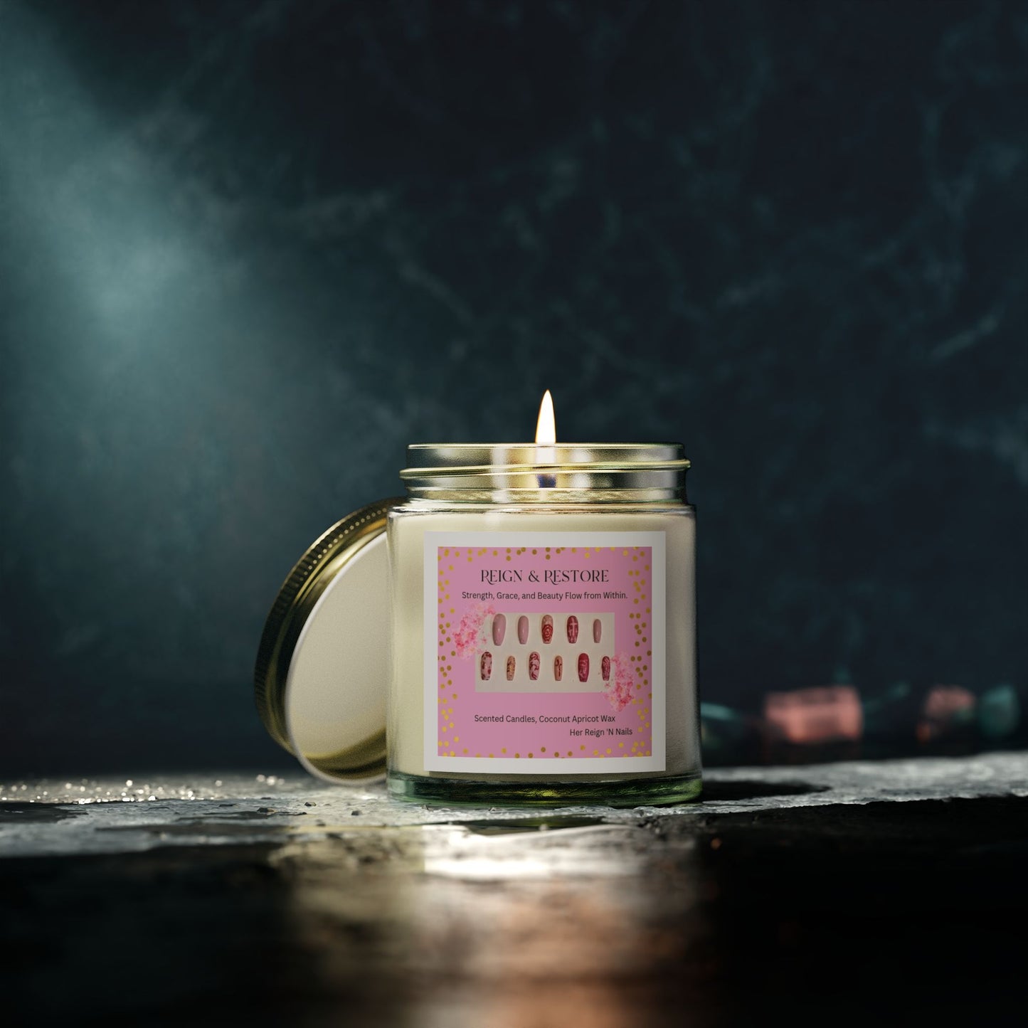 Reign & Restore Scented Candle - Coconut Apricot Wax (4oz & 9oz)