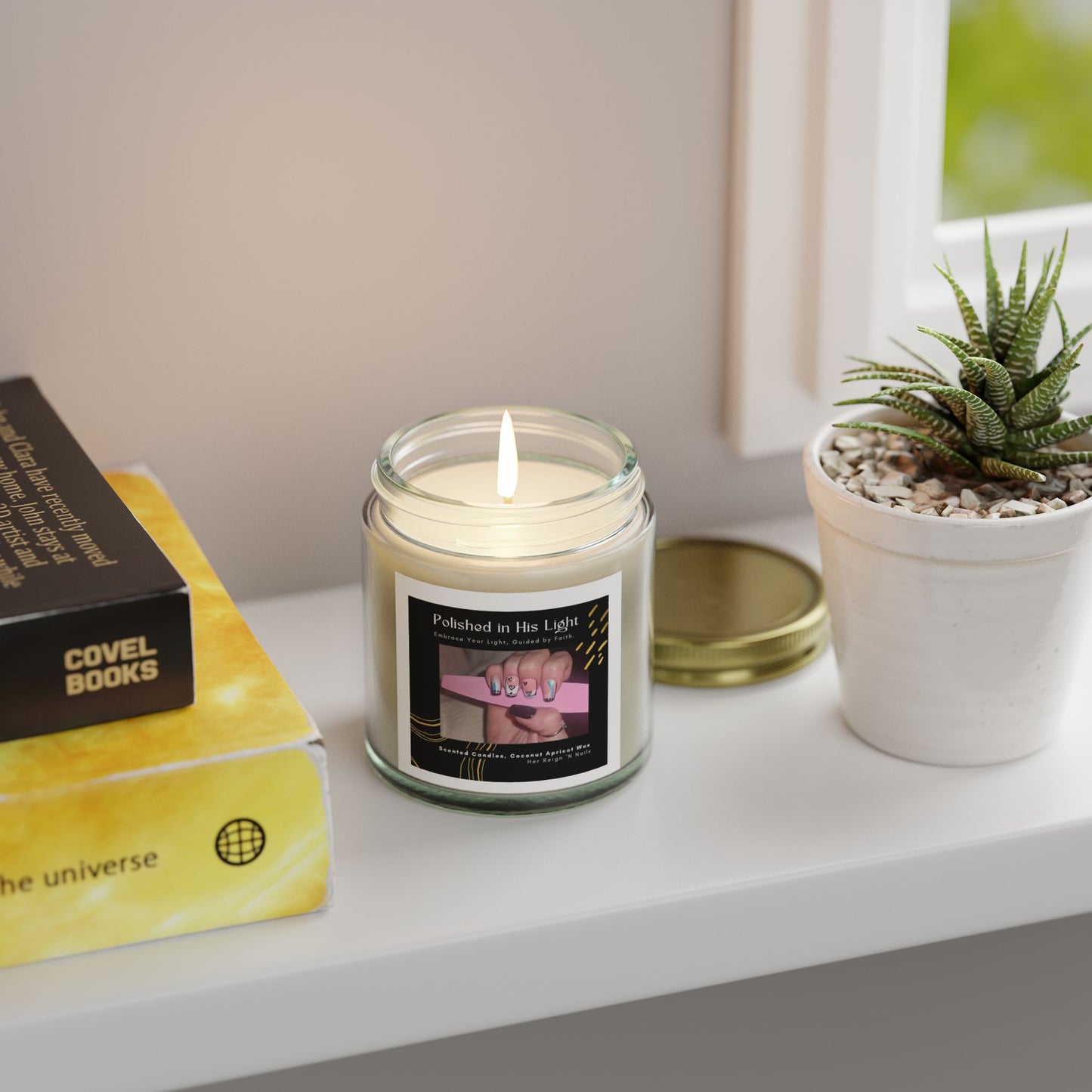 Polished in His Light Scented Candle - Coconut Apricot Wax (4oz & 9oz)