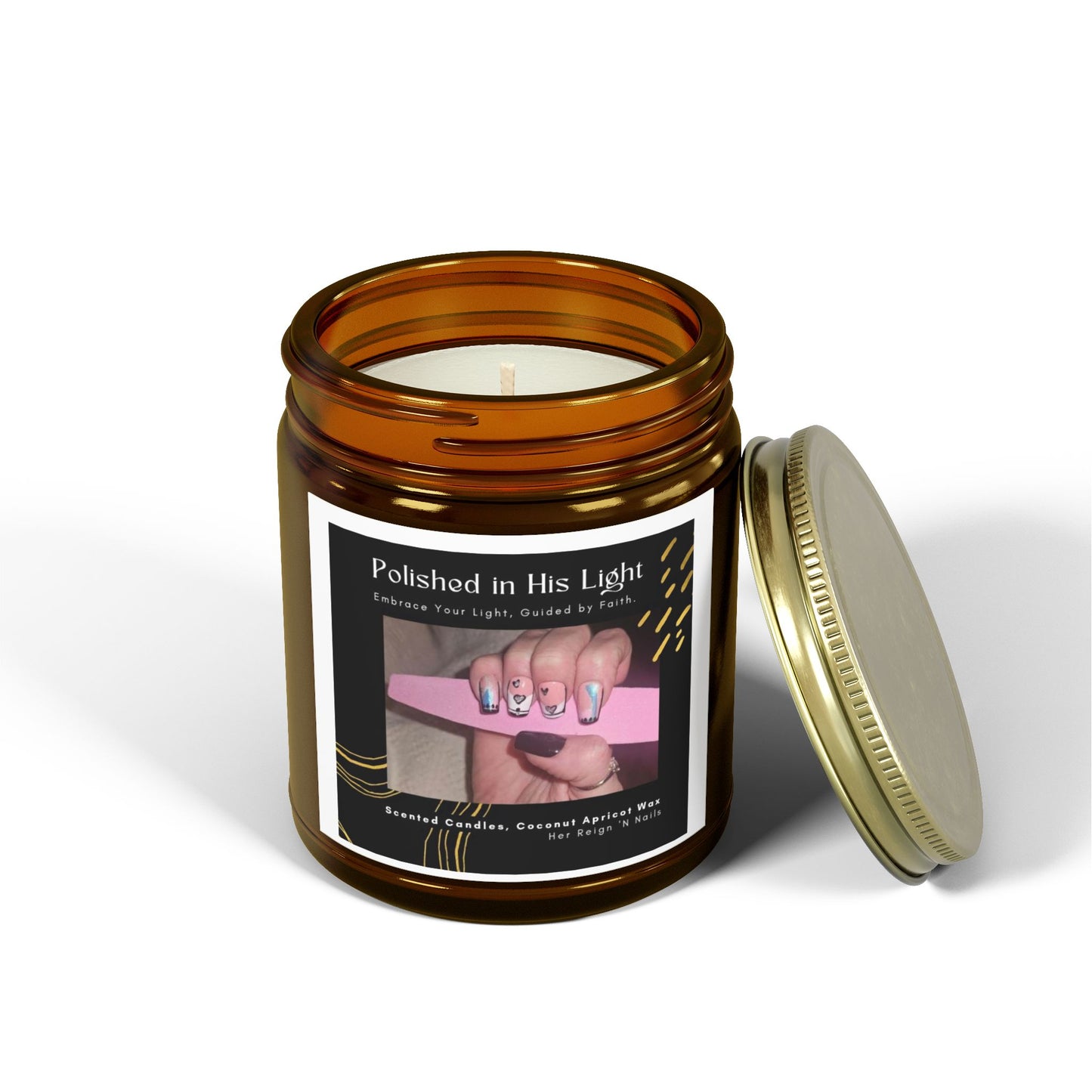 Polished in His Light Scented Candle - Coconut Apricot Wax (4oz & 9oz)