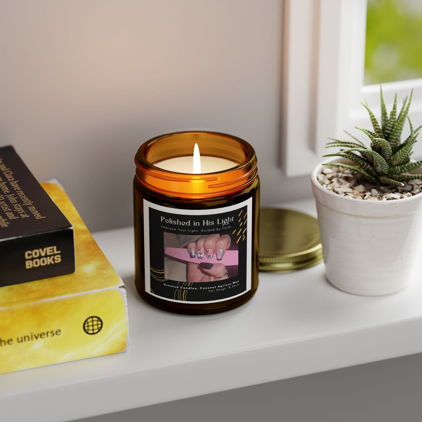 Polished in His Light Scented Candle - Coconut Apricot Wax (4oz & 9oz)