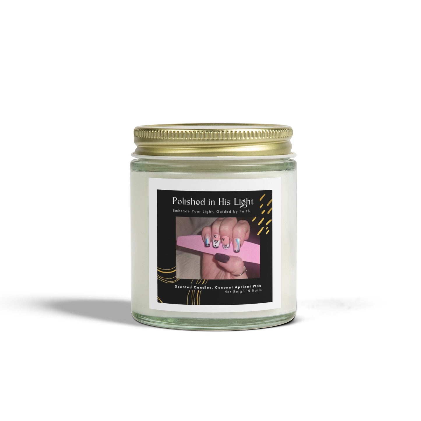 Polished in His Light Scented Candle - Coconut Apricot Wax (4oz & 9oz)