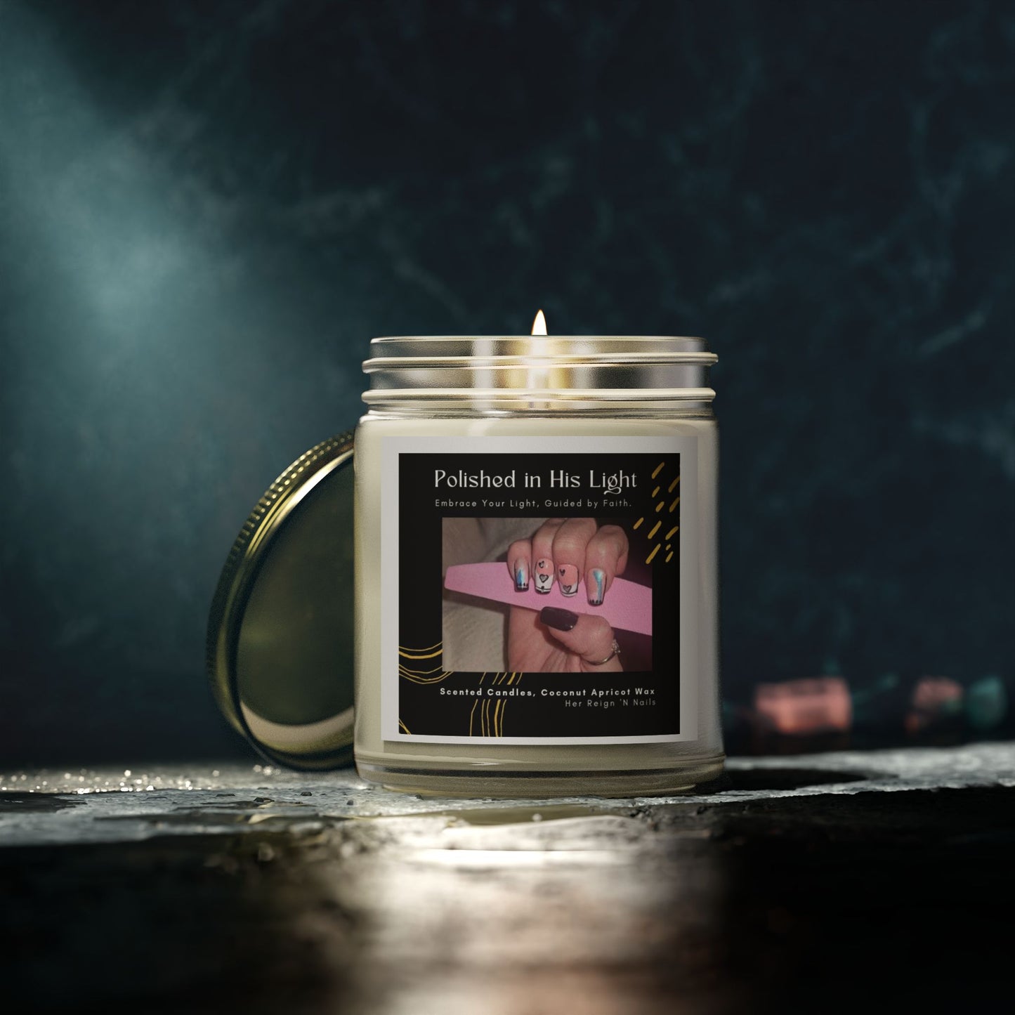 Polished in His Light Scented Candle - Coconut Apricot Wax (4oz & 9oz)
